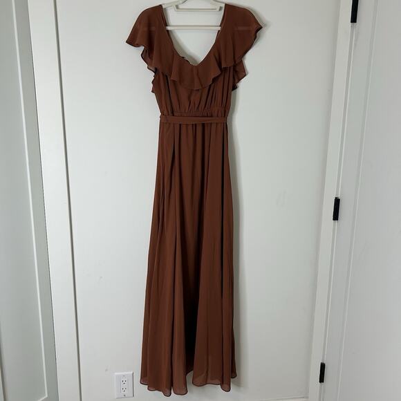 Baltic Born Katya Ruffle Maxi Dress 2XL Rust Orange Formal Bridesmaid Autumn - Picture 9 of 10